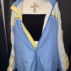 Y2k vintage blue and yellow windbreaker jacket Bomber Jacket